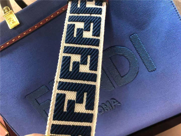 Fendi SUNSHINE MEDIUM Canvas Bag Blue