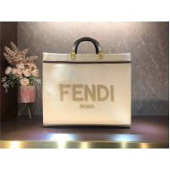 Fendi SUNSHINE MEDIUM Canvas Bag Beige