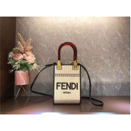 Fendi MINI SUNSHINE SHOPPER Straw Off-white Mid