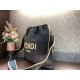 Fendi PACK MEDIUM POUCH Raffia Black Mid