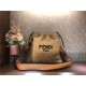 Fendi PACK SMALL POUCH Raffia Camel Mid