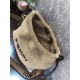 Fendi PACK SMALL POUCH Raffia Camel Mid