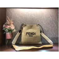 Fendi PACK SMALL POUCH Raffia Beige Mid