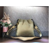 Fendi PACK SMALL POUCH Raffia Beige Mid