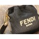 Fendi PACK SMALL POUCH Raffia Black Mid