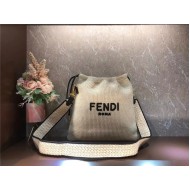 Fendi PACK SMALL POUCH Raffia Off-white Mid