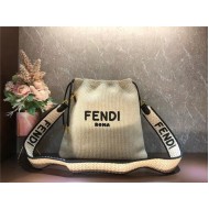 Fendi PACK SMALL POUCH Raffia Off-white Mid