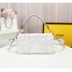 Fendi BAGUETTE Embroidered Patent White Mid