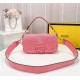 Fendi BAGUETTE Embroidered Patent Pink Mid