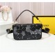 Fendi BAGUETTE Embroidered Patent Black Mid