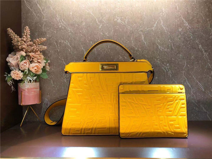 Fendi PEEKABOO ISEEU MEDIUM Embossed Yellow Mid