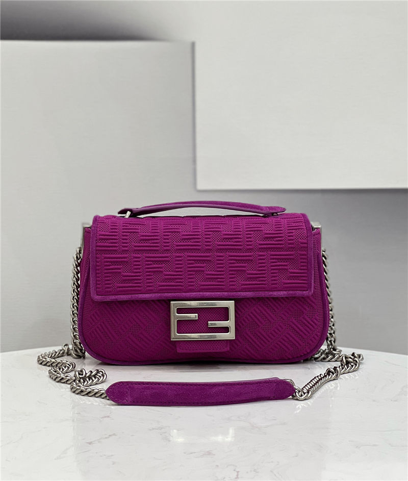 Baguette Chain Midi Bag FF Fabric Purple High