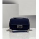 Baguette Chain Midi Bag FF Fabric Navy Blue High