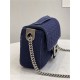 Baguette Chain Midi Bag FF Fabric Navy Blue High