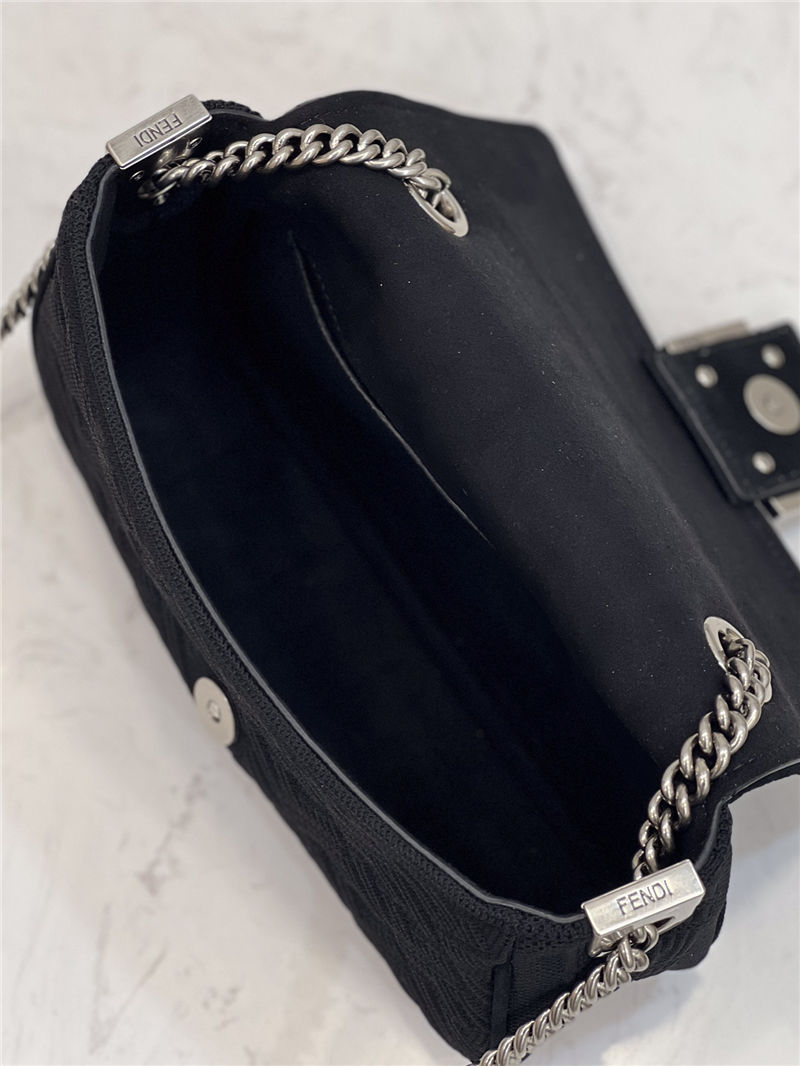 Baguette Chain Midi Bag FF Fabric Black High