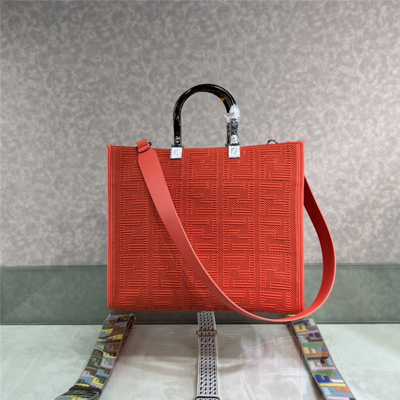 MEDIUM Fendi SUNSHINE Shopper FF Fabric Red High