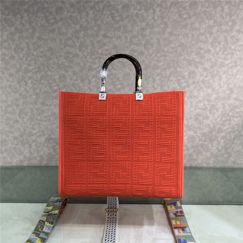 MEDIUM Fendi SUNSHINE Shopper FF Fabric Red High