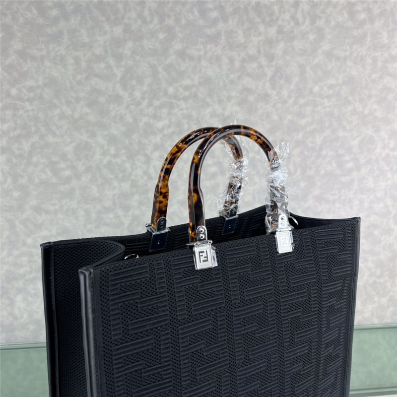 MEDIUM Fendi SUNSHINE Shopper FF Fabric Black High