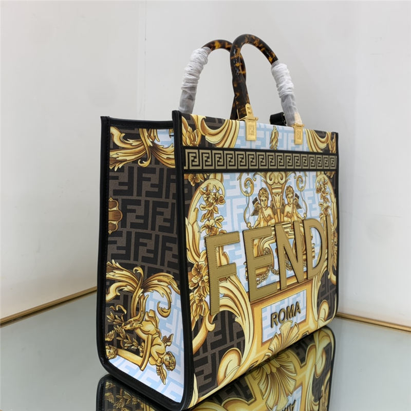 MEDIUM Fendi SUNSHINE Fendace Printed leather shopper High