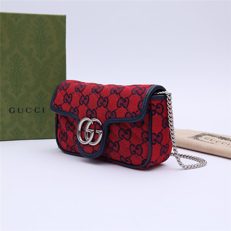 GG Marmont Multicolour super mini bag 476433 Red High