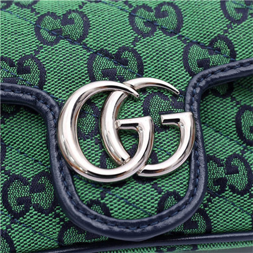 GG Marmont Multicolour super mini bag 476433 Green High