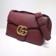 GG Marmont Leather small shoulder bag 401173 Burgundy High