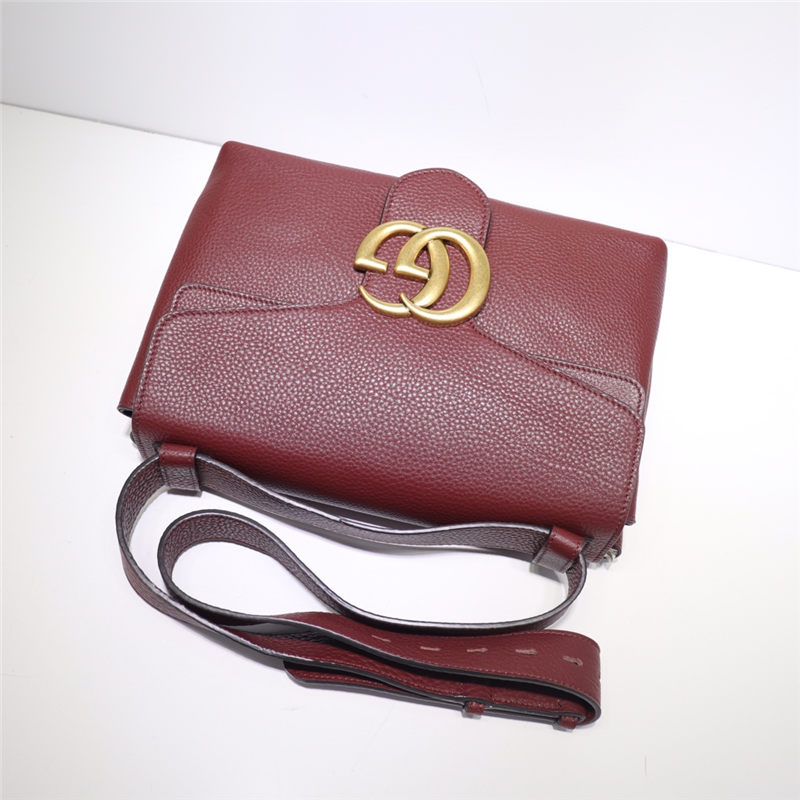 GG Marmont Leather small shoulder bag 401173 Burgundy High