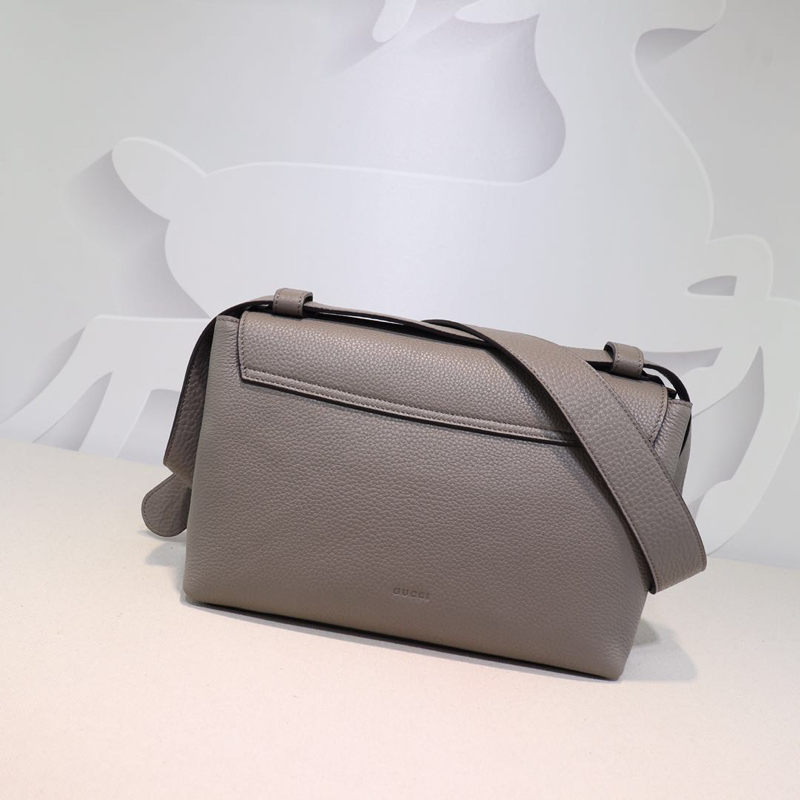 GG Marmont Leather small shoulder bag 401173 Grey High