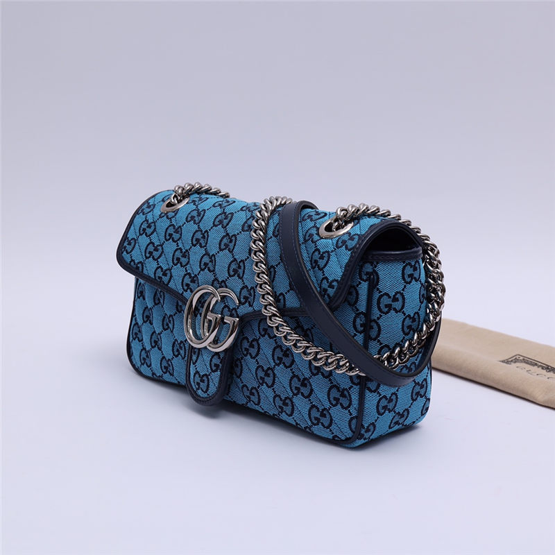 GG Marmont Multicolour small shoulder bag 443497 Blue High