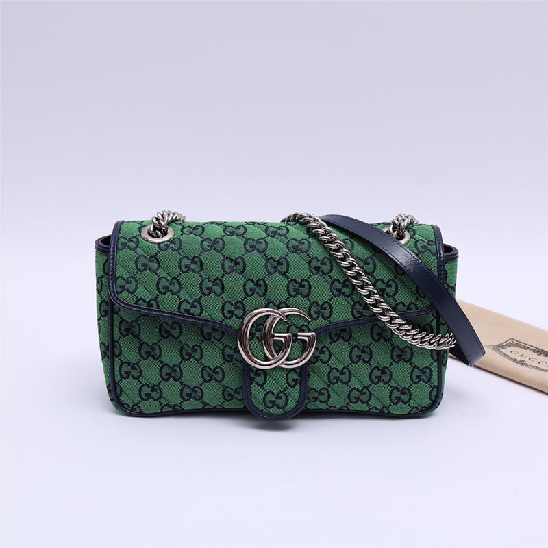 GG Marmont Multicolour small shoulder bag 443497 Green High