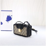 GG mini bag with clasp closure 614368 Black High