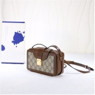 GG mini bag with clasp closure 614368 Brown High