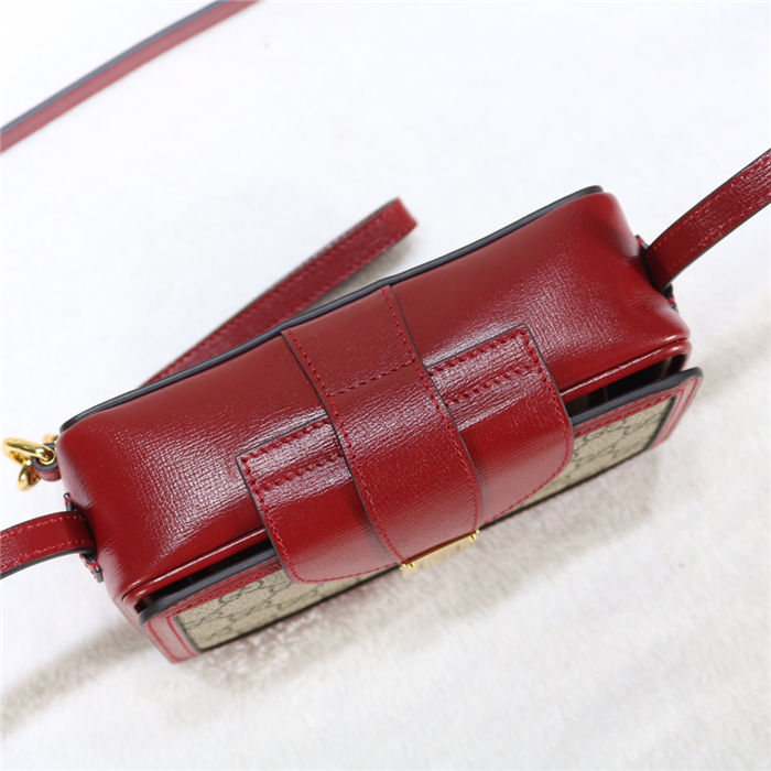 GG mini bag with clasp closure 614368 Red High