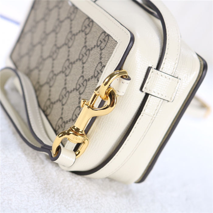 GG mini bag with clasp closure 614368 White High