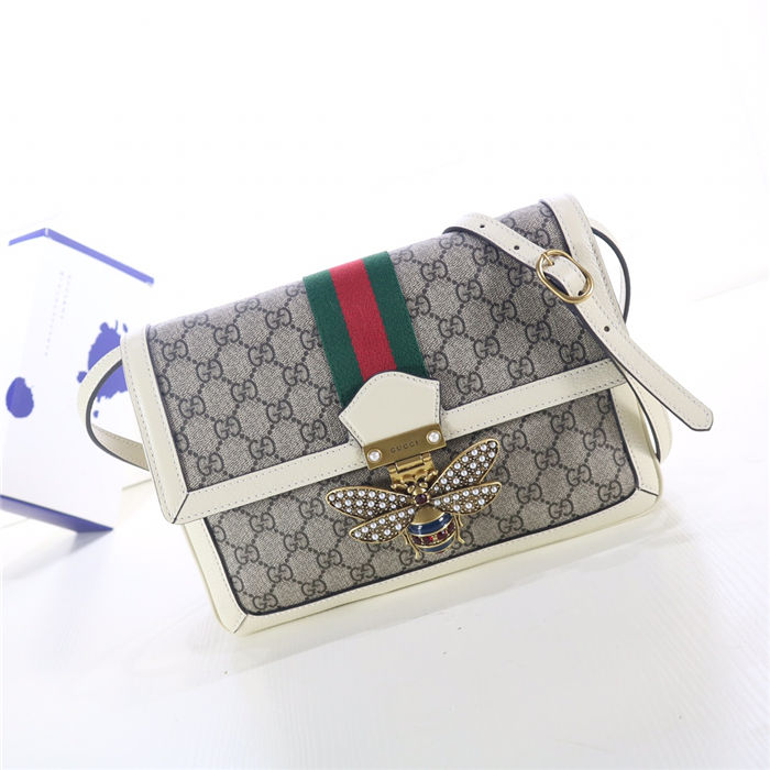 Gucci Queen Margaret GG Supreme medium shoulder bag 524356 White High