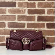 Gucci GG MARMONT SMALL MULTI-POCKET BAG 795228 Burgundy High