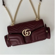 Gucci GG MARMONT SMALL MULTI-POCKET BAG 795228 Burgundy High