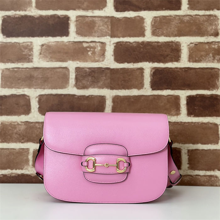 Gucci Horsebit 1955 shoulder bag 602204 Pink leather high