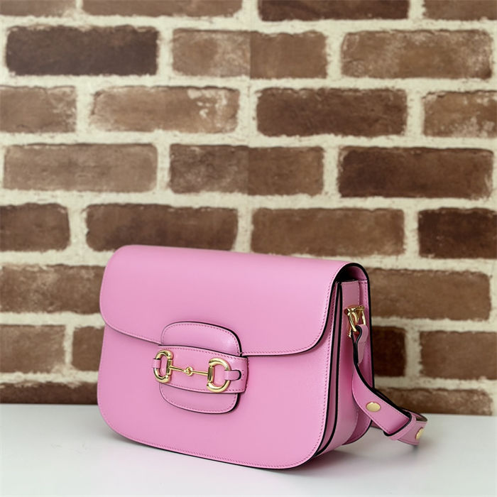 Gucci Horsebit 1955 shoulder bag 602204 Pink leather high