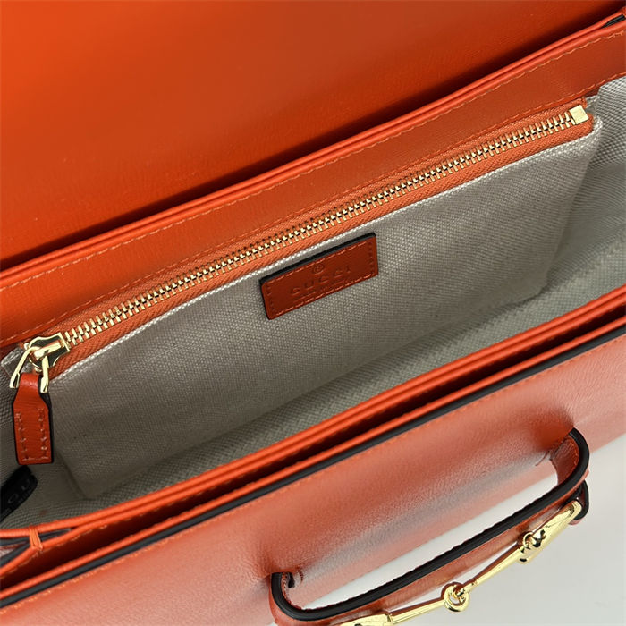 Gucci Horsebit 1955 shoulder bag 602204 Orange leather high