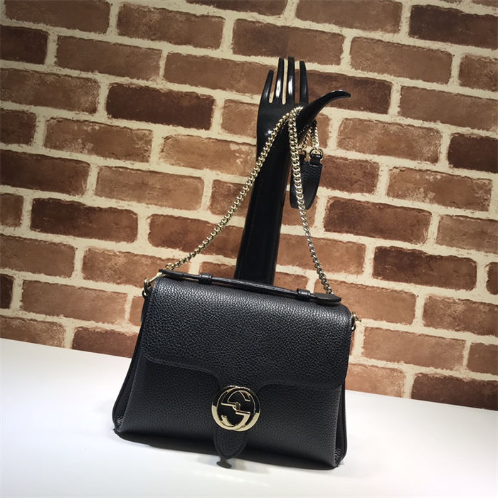 Gucci Interlocking G Chain Shoulder Bag 510302 Black High