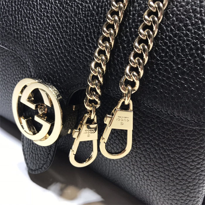 Gucci Interlocking G Chain Shoulder Bag 510302 Black High