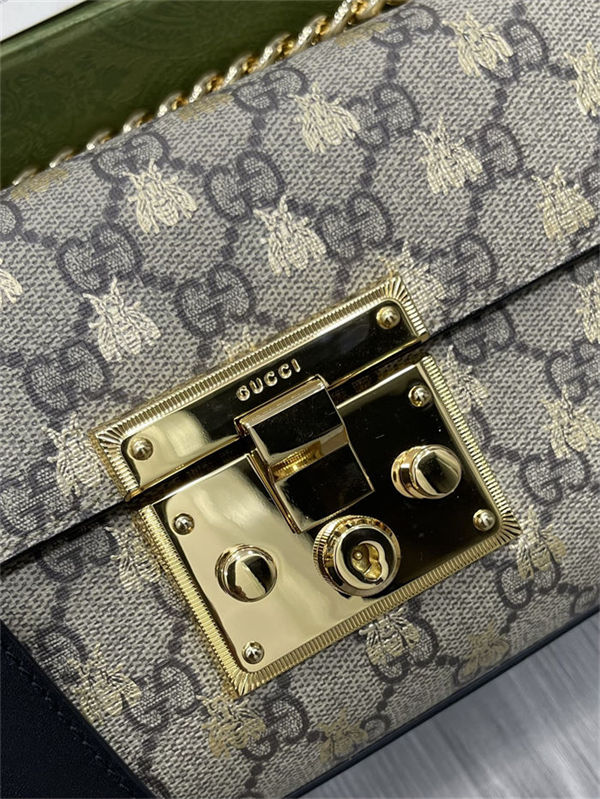 Gucci Padlock small GG shoulder bag 409487 Bees High