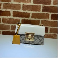 Gucci Padlock small GG shoulder bag 409487 White High