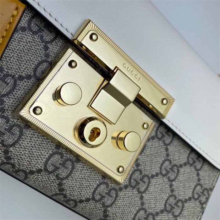 Gucci Padlock small GG shoulder bag 409487 White High