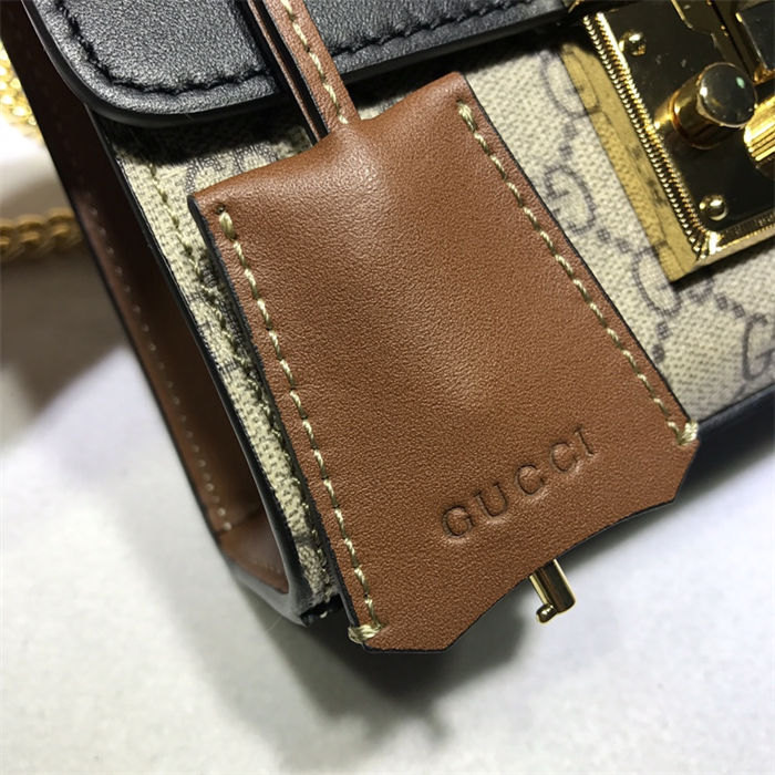 Gucci Padlock small GG shoulder bag 409487 Black High