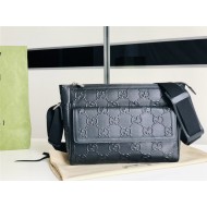 Gucci GG embossed messenger bag 658565 Black High