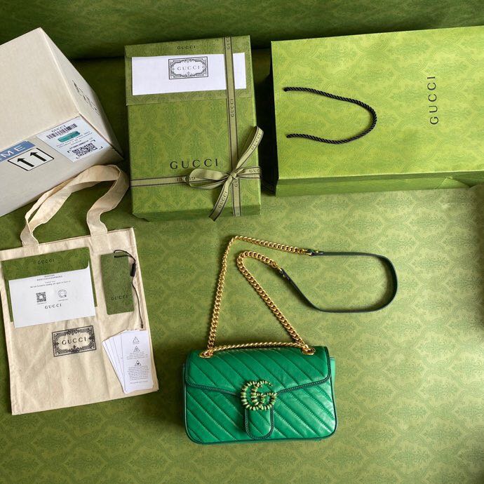 GG Marmont small shoulder bag Green High