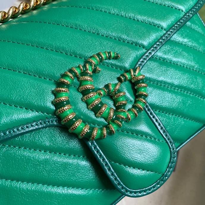 GG Marmont small shoulder bag Green High