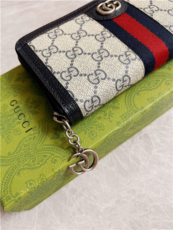 Ophidia GG zip around wallet GG Supreme canvas 523154 high